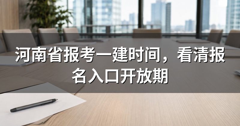 河南省报考一建时间,看清报名入口开放期