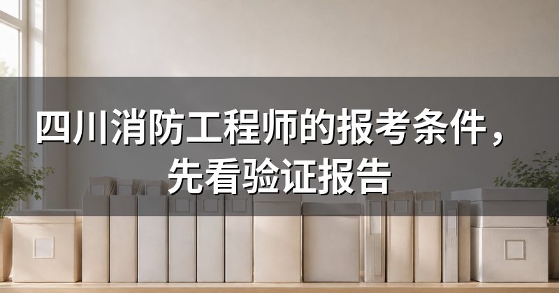 四川消防工程师的报考条件,先看验证报告