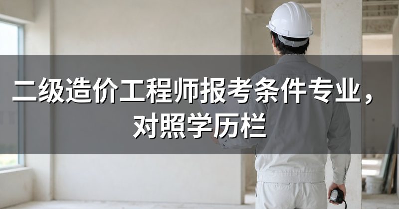 二级造价工程师报考条件专业,对照学历栏