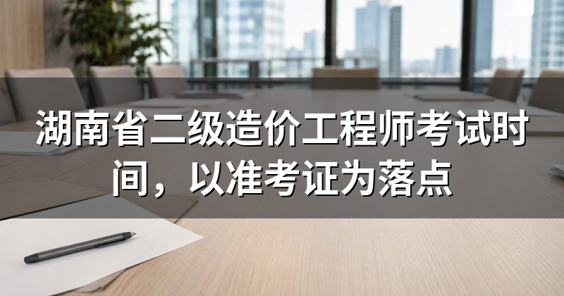 湖南省二级造价工程师考试时间,以准考证为落点