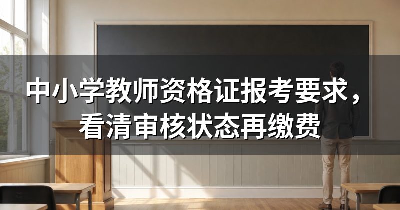 中小学教师资格证报考要求,看清审核状态再缴费
