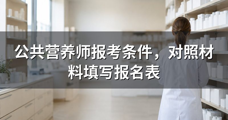 公共营养师报考条件，对照材料填写报名表