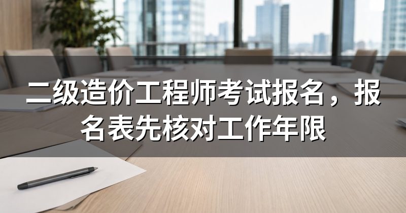 二级造价工程师考试报名，报名表先核对工作年限