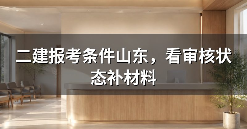 二建报考条件山东,看审核状态补材料