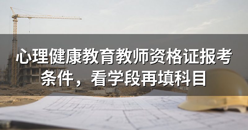 心理健康教育教师资格证报考条件,看学段再填科目