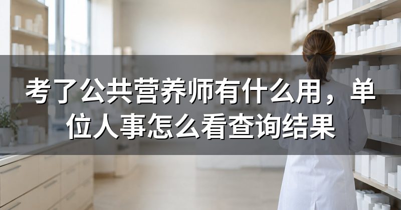 考了公共营养师有什么用,单位人事怎么看查询结果