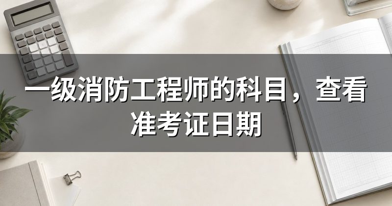 一级消防工程师的科目,查看准考证日期