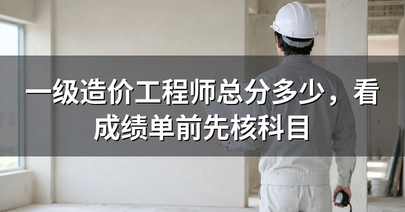 一级造价工程师总分多少,看成绩单前先核科目