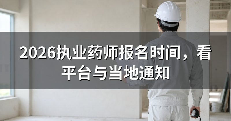 2026执业药师报名时间,看平台与当地通知