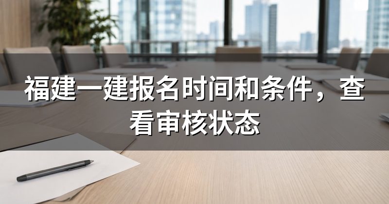 福建一建报名时间和条件,查看审核状态