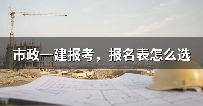 市政一建报考,报名表怎么选