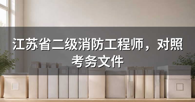 江苏省二级消防工程师,对照考务文件
