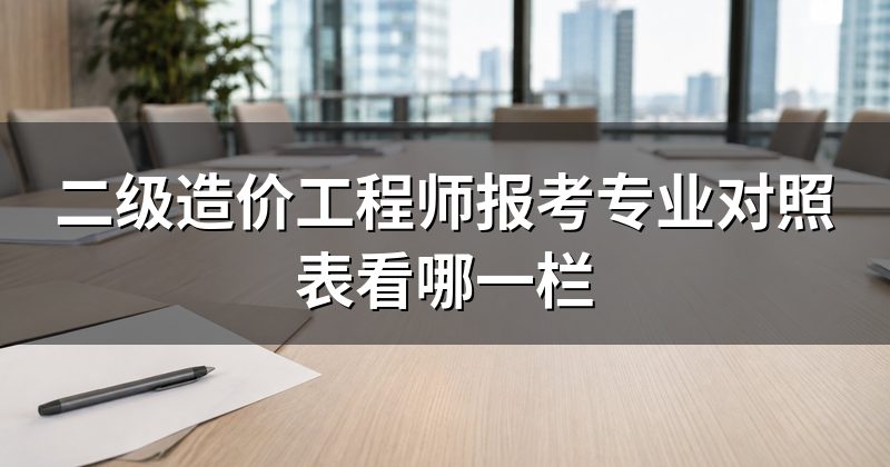 二级造价工程师报考专业对照表看哪一栏