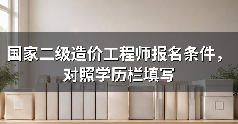 国家二级造价工程师报名条件,对照学历栏填写