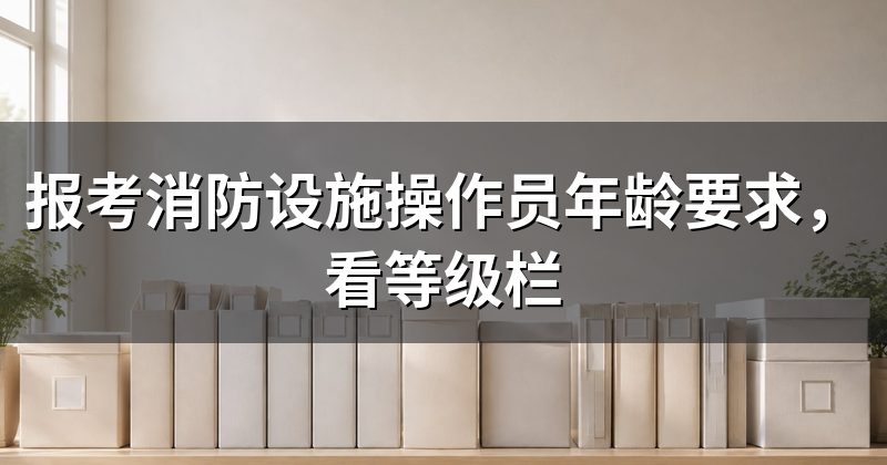 报考消防设施操作员年龄要求,看等级栏