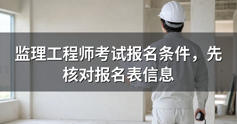 监理工程师考试报名条件,先核对报名表信息