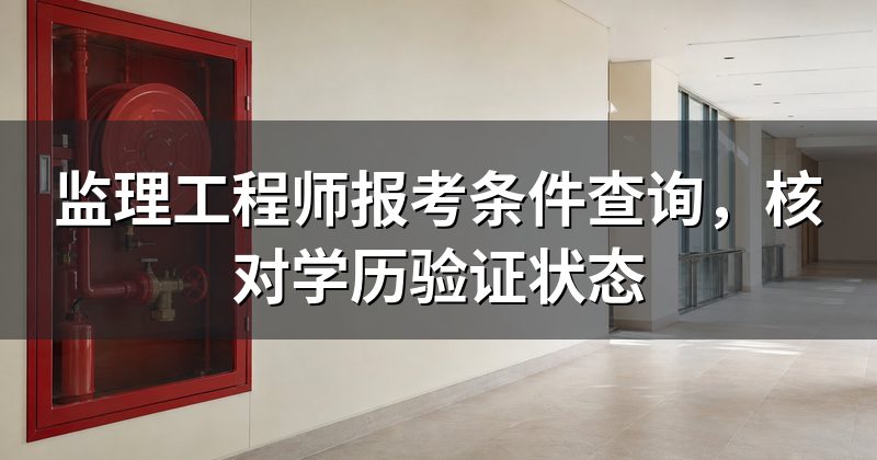 监理工程师报考条件查询,核对学历验证状态