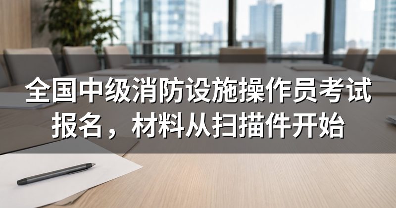 全国中级消防设施操作员考试报名,材料从扫描件开始