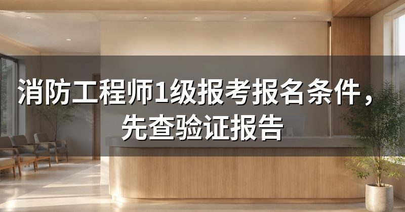 消防工程师1级报考报名条件,先查验证报告