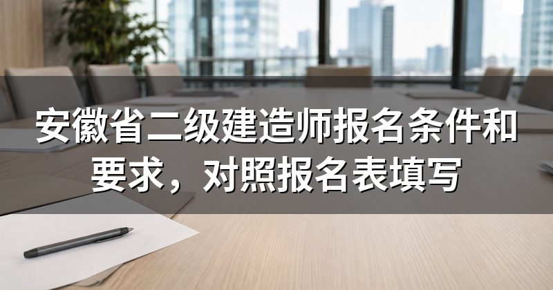 安徽省二级建造师报名条件和要求，对照报名表填写