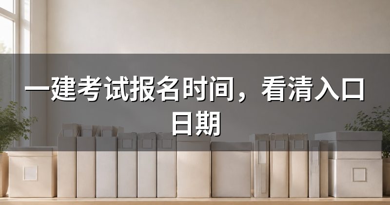 一建考试报名时间,看清入口日期