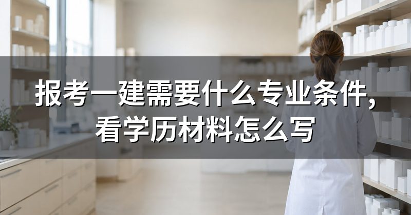 报考一建需要什么专业条件,看学历材料怎么写