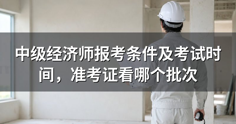 中级经济师报考条件及考试时间,准考证看哪个批次
