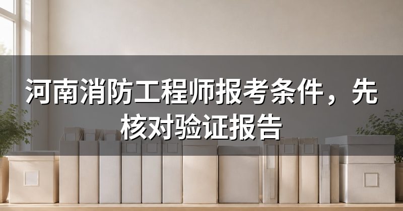 河南消防工程师报考条件,先核对验证报告