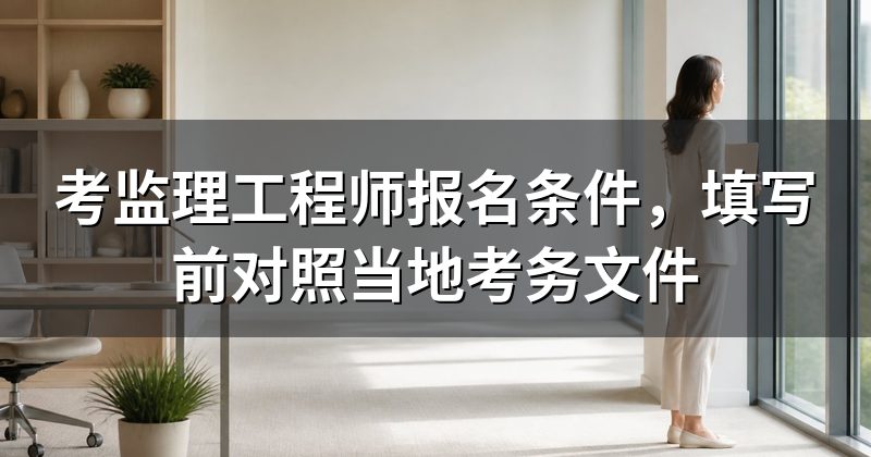 考监理工程师报名条件,填写前对照当地考务文件