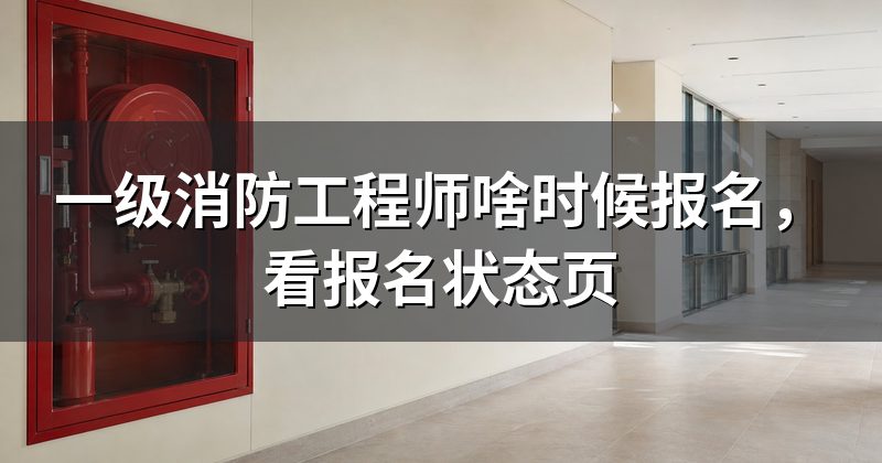 一级消防工程师啥时候报名,看报名状态页