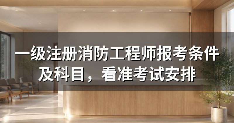一级注册消防工程师报考条件及科目,看准考试安排