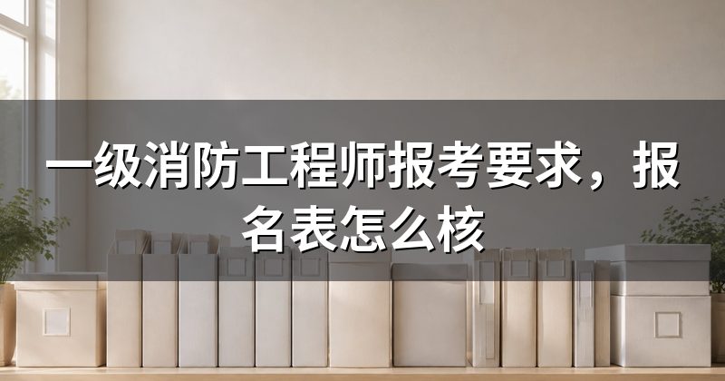 一级消防工程师报考要求,报名表怎么核