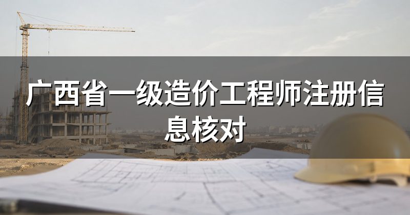 广西省一级造价工程师注册信息核对