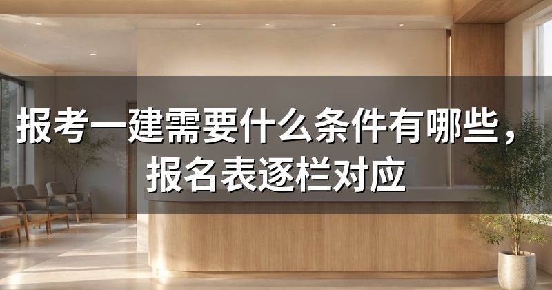 报考一建需要什么条件有哪些,报名表逐栏对应