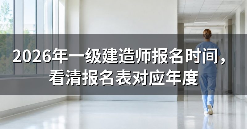2026年一级建造师报名时间,看清报名表对应年度