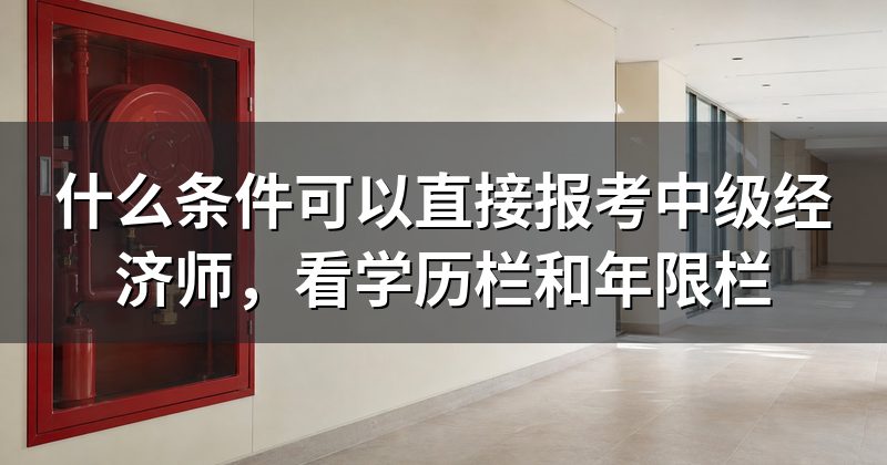 什么条件可以直接报考中级经济师,看学历栏和年限栏