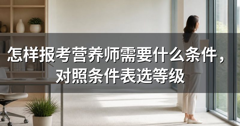 怎样报考营养师需要什么条件,对照条件表选等级