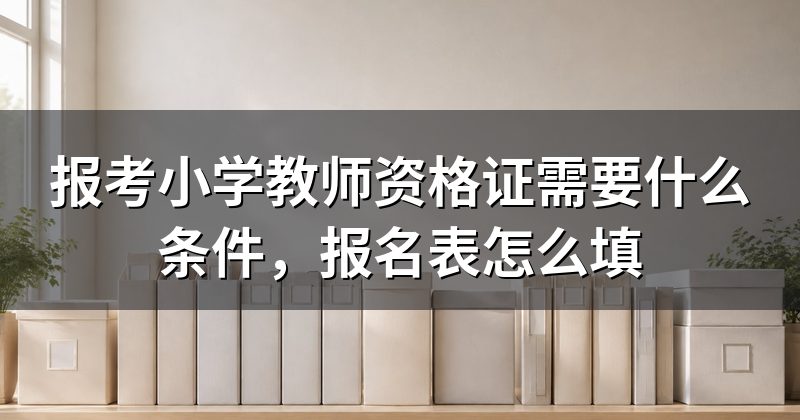 报考小学教师资格证需要什么条件,报名表怎么填
