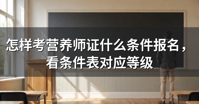 怎样考营养师证什么条件报名,看条件表对应等级