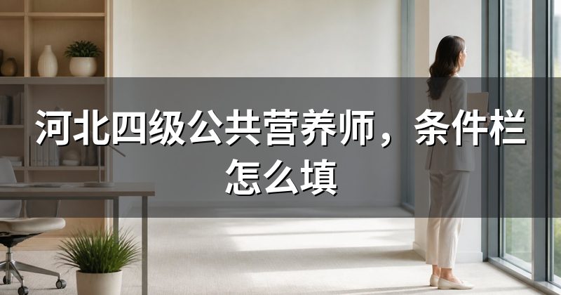 河北四级公共营养师,条件栏怎么填
