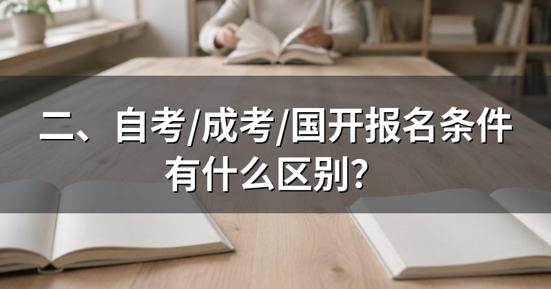 二、自考/成考/国开报名条件有什么区别?