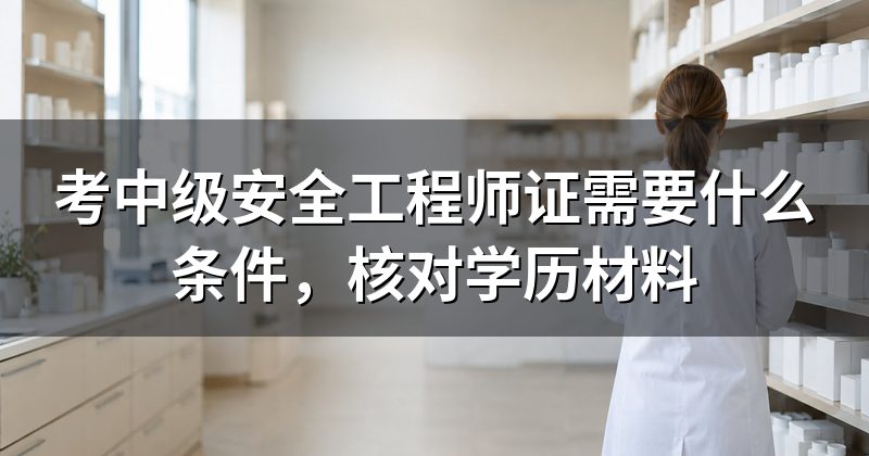 考中级安全工程师证需要什么条件,核对学历材料