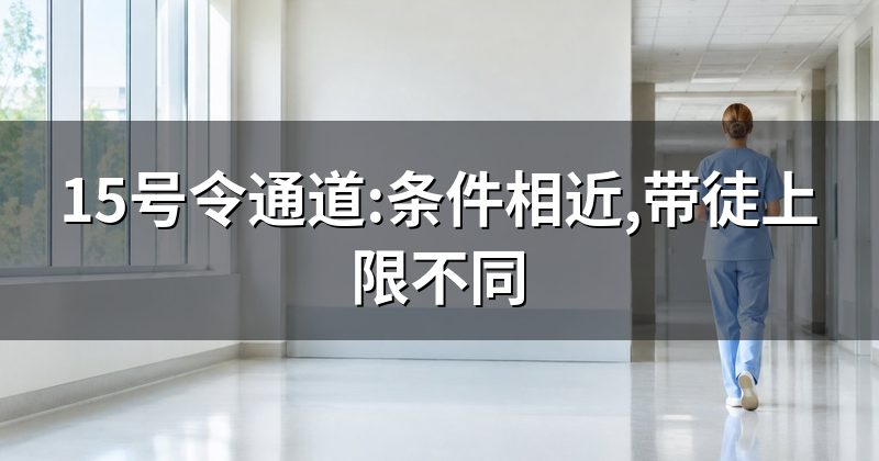 15号令通道:条件相近,带徒上限不同