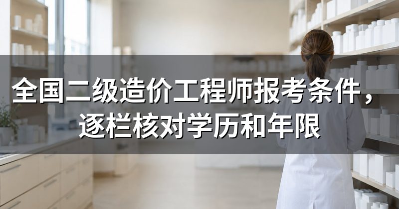全国二级造价工程师报考条件,逐栏核对学历和年限