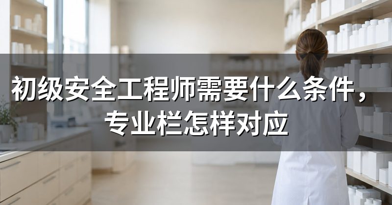 初级安全工程师需要什么条件,专业栏怎样对应