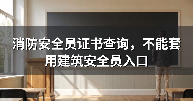 消防安全员证书查询,不能套用建筑安全员入口