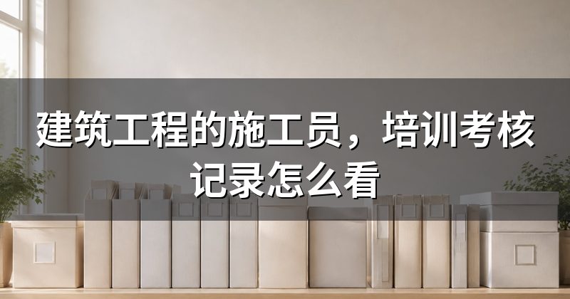 建筑工程的施工员,培训考核记录怎么看