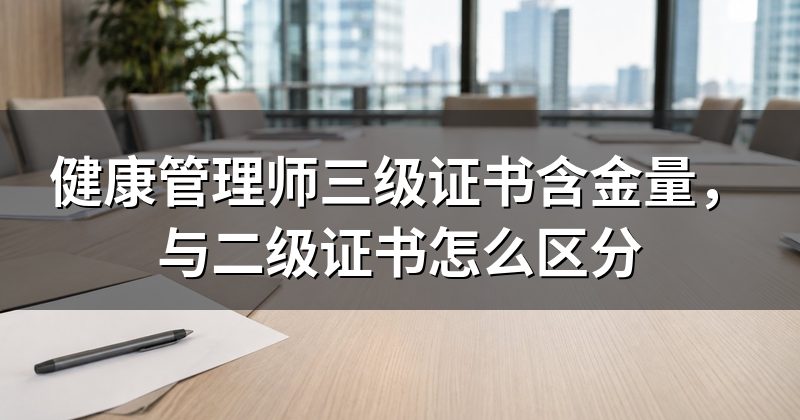 健康管理师三级证书含金量,与二级证书怎么区分