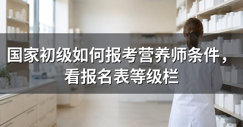 国家初级如何报考营养师条件,看报名表等级栏