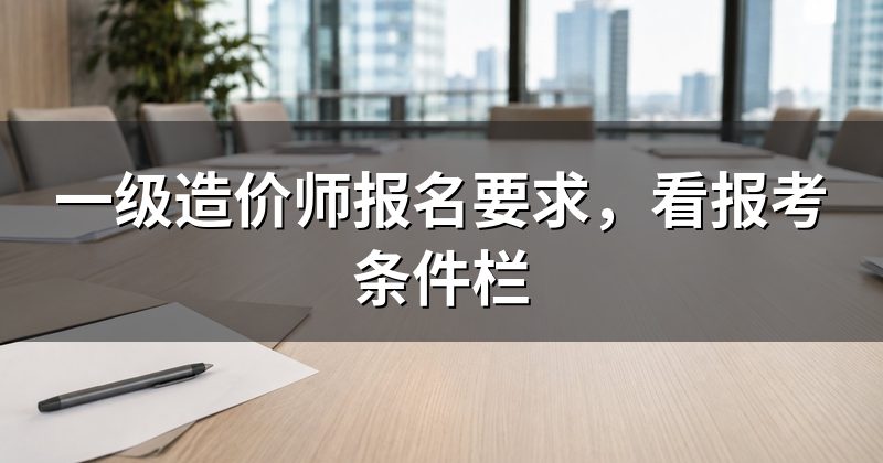 一级造价师报名要求,看报考条件栏